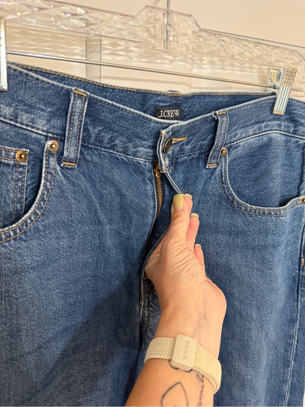 J.Crew Wide Leg Jeans 28P Blue High Rise Linen Blend Denim 25908 - Picture 8 of 15